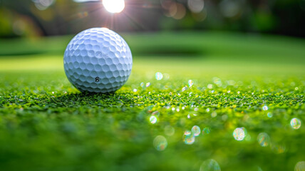 Wall Mural - Golf ball on the green.