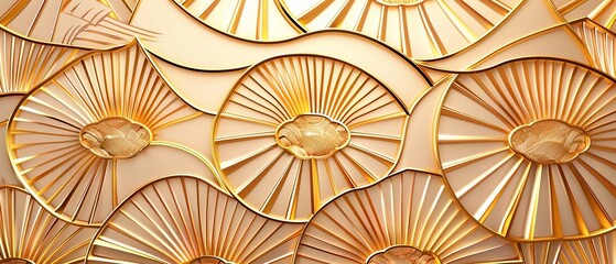 Poster - This gold geometric pattern is perfect for a backdrop, a template, a card, or a poster.