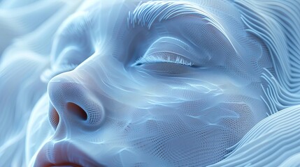 Poster - Digital Face Scanning, a line drawing of a human face
