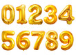 © Chaka_32 - Set of golden balloon numbers set, isolated on transparent background