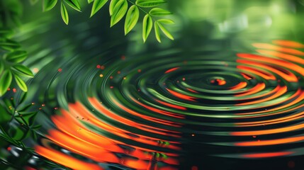 Wall Mural - macro photograph of a rippling water surface, capturing the reflections and fluid motion. concept of