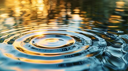 Wall Mural - macro photograph of a rippling water surface, capturing the reflections and fluid motion. concept of