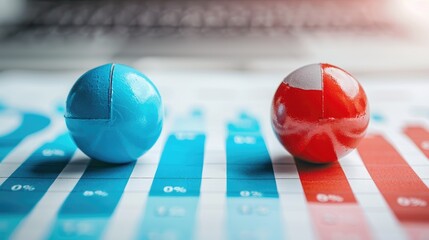 Poster - Visualizing business growth with colorful chart and balls