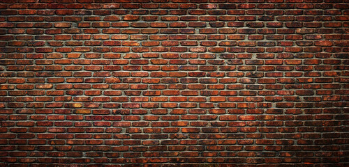 Wall Mural - old brick wall texture, natural red stone masonry background