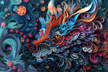 Poster - Detailed close up of a paper cut animal, perfect for crafts and DIY projects