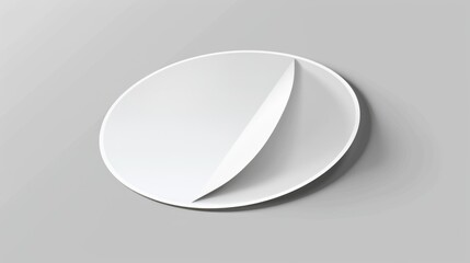 Poster - Simple white circular object on a neutral gray background. Suitable for various design projects