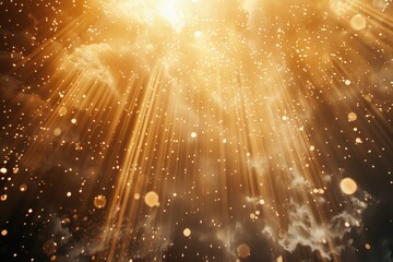 Poster - Sunlight breaking through cloudy sky. Suitable for various nature-themed designs