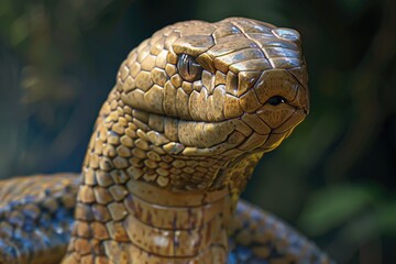 Poster - Detailed view of a snake statue. Ideal for educational materials