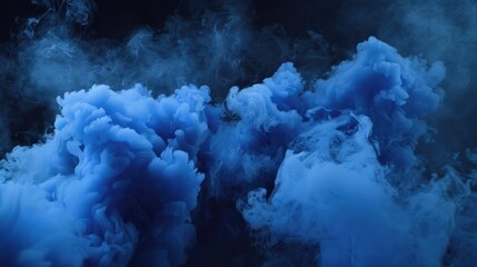 Poster - Close up of a cloud of blue smoke, ideal for backgrounds