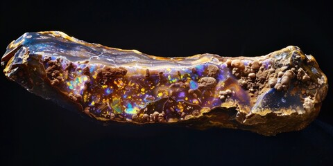 Poster - A stunning piece of rock adorned with vibrant crystals. Perfect for geology or jewelry concepts