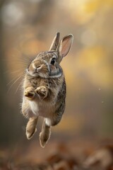 Aufkleber - A rabbit jumping up into the air. Suitable for various creative projects