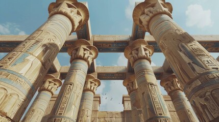 Poster - Group of tall pillars in a building, perfect for architectural projects