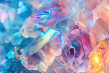 Poster - A detailed view of a cluster of crystals, perfect for science or geology projects