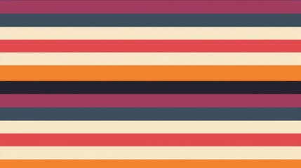 Wall Mural - Seamless retro pattern with stripes of color, horizontal lines