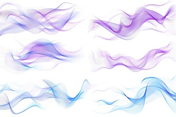 Aufkleber - Vibrant set of four different colored waves, perfect for design projects