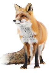 Poster - Close up of a fox on a white background, suitable for wildlife themes