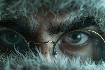 Aufkleber - Close up of a person wearing glasses. Suitable for various concepts