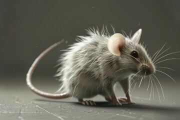 Aufkleber - A small mouse with a long tail standing on a surface. Suitable for various projects