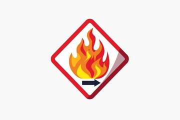 Poster - Red and white fire safety sign. Suitable for fire safety awareness campaigns