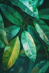 Poster - Close up of a plant with water droplets. Suitable for nature and environment concepts