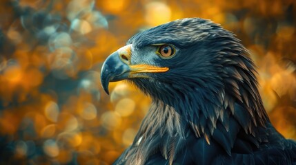 Poster - A detailed close-up image of a bird of prey. Ideal for nature and wildlife projects