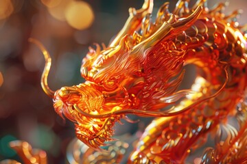 Aufkleber - Detailed view of a dragon statue, ideal for fantasy themes