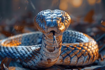 Poster - Close up of a snake with its mouth open. Perfect for educational materials