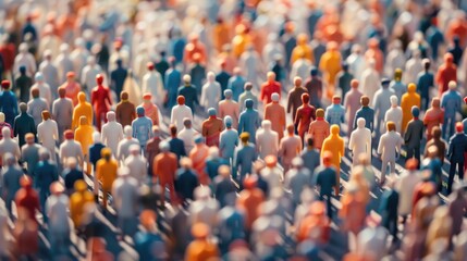 Poster - A large group of people standing together. Suitable for team building concepts