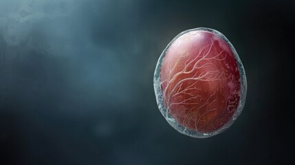 Poster - Close up of an egg on a dark background. Suitable for food and nutrition concepts