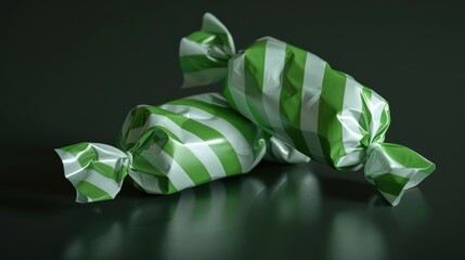 Poster - Two colorful candies in shiny foil wrappers. Perfect for candy shop advertising