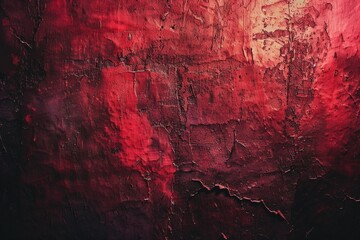 Poster - Detailed shot of a red painting on a wall, suitable for interior design projects