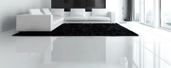 Wall Mural - modern living room with a monochrome palette