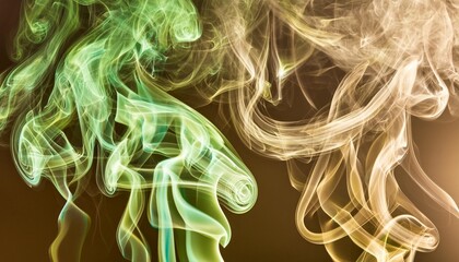 Poster - green smoke on the dark background