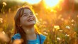 © Iqra - Young Girl Laughing Outdoors, Capturing Joy and Happiness in a Sunny Park Setting, Ideal for Lifestyle, Happiness, and Positive Emotion Themes in Advertising and Media Campaigns. Perfect for Conveying