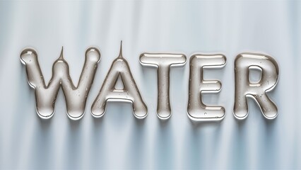 Fototapete - A close up of the word water in a metallic font, AI
