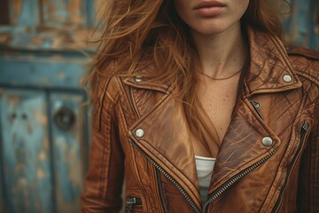 Vintage Leather Jacket A stylish vintage leather jacket, adding a touch of edge and sophistication to any outfit