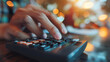 © Desinage - close up of hand pressing on calculator for calculation