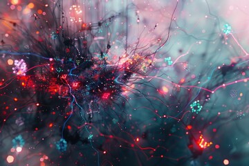 Poster - Close up of a bunch of wires, suitable for technology concepts