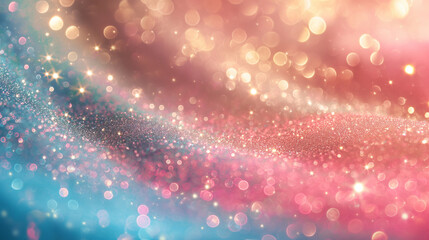 Wall Mural - A colorful, starry background with a rainbow in the middle