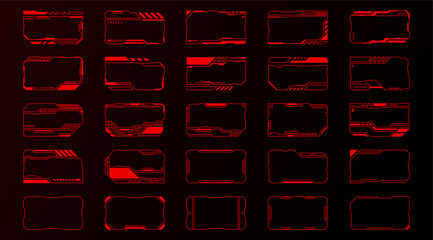 Wall Mural - red abstract frames technology futuristic interface hud vector design for ui games.	