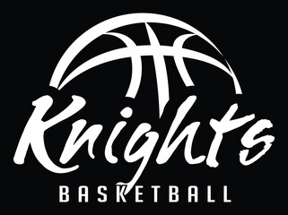 Wall Mural - knights basketball team graphic white version is a sports design template that includes graphic knig