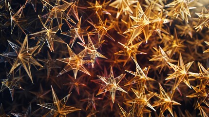 Aufkleber - Symmetrical Aerial View of Golden Star Martinis Showcasing Intricate Patterns and Textures