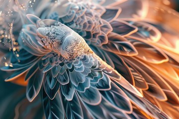 Poster - Detailed view of bird feathers, ideal for nature-themed designs