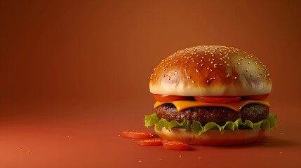 Wall Mural - Social media template of burger : Generative AI