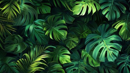 Vector Illustration of Tropical Leafy Green