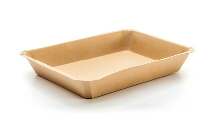 Aufkleber - Paper food tray isolated on white background : Generative AI