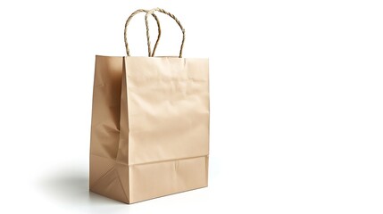 Aufkleber - Brown paper bag isolated on white background with clipping path : Generative AI