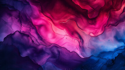 Wall Mural - A painting of a colorful galaxy with purple and orange swirls