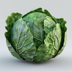 Wall Mural - green cabbage isolated on a neutral background