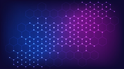 Poster - vector illustration of hexagons pattern. geometric abstract background with simple hexagonal element